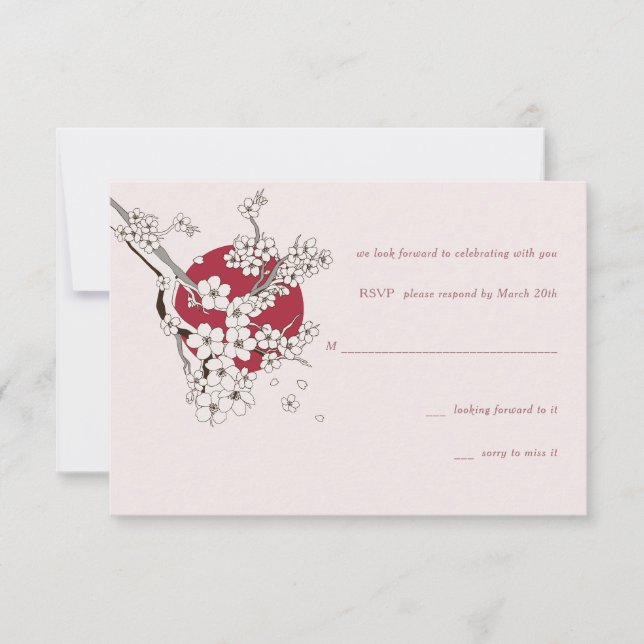 Cherry Tree Petals RSVP Card (Front)