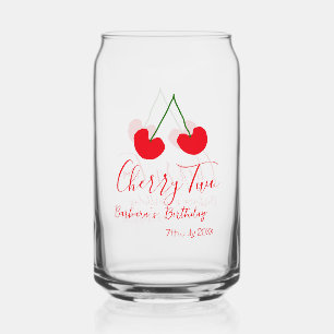 Cherry two 2nd birthday red cherry kids simple  can glass