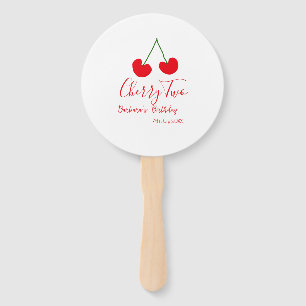 Cherry two 2nd birthday red cherry kids simple hand fan