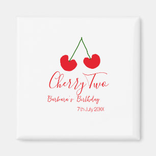 Cherry two 2nd birthday red cherry kids simple magnet