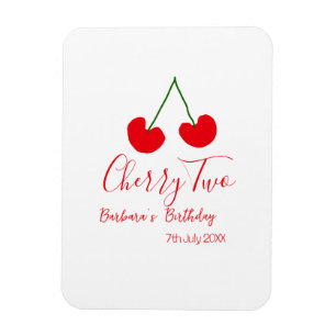 Cherry two 2nd birthday red cherry kids simple magnet
