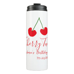 Cherry two 2nd birthday red cherry kids simple thermal tumbler