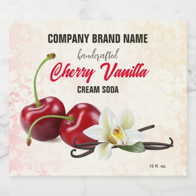 Cherry Vanilla Beer Bottle Label (Single Label)