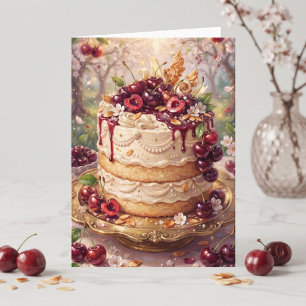 Cherry Vanilla Cake Happy Birthday Aunt Card