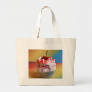 Cherry Vanilla Cupcake Large Tote Bag