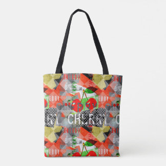 Cherry version A smaller scale smodern collage art Tote Bag