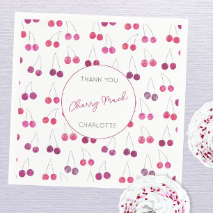 Cherry Watercolor Bridal Shower Personalised Napkin
