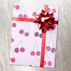 Cherry Watercolor Pattern Wrapping Paper