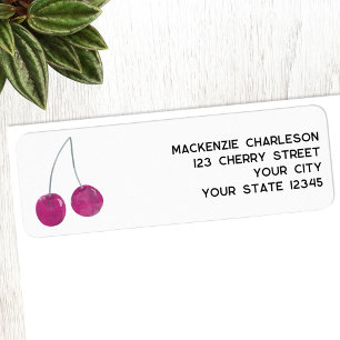 Cherry Watercolor Return Address