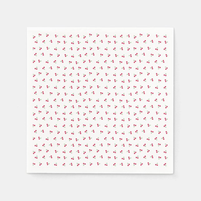 Cherry (white) Standard Cocktail Napkin (Front)