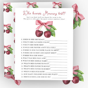 cherry with bow - Who knows mummy best