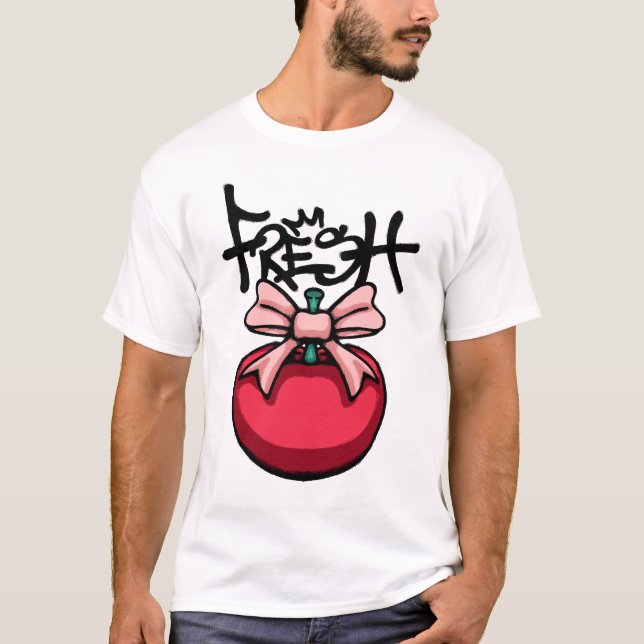 Cherry with Pink Bow streetwear T-Shirt (Front)