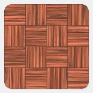 Cherry Wood Parquet Floor Pattern Square Sticker