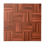 Cherry Wood Parquet Floor Pattern Tile<br><div class="desc">A wooden parquet floor pattern in a chequered design. This product is not made of actual wood (faux).
Customise this great product with your own scannable QR bar code text, monogram, logo, company slogan, or personal message! (click the orange "Customise it!" button above)</div>