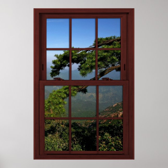Cherry Wood Picture Window Scenery - Illusion Poster (Front)