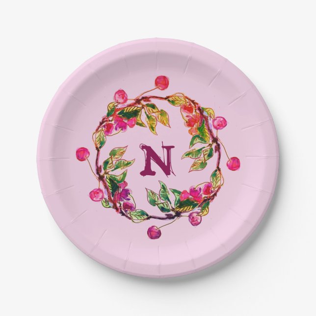 Cherry Wreath by Linandara Plate (Front)