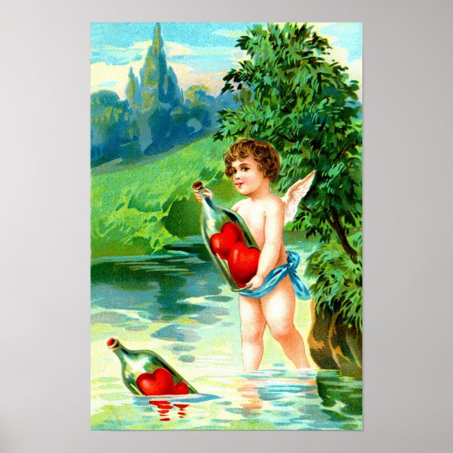 Cherub and hearts poster (Front)