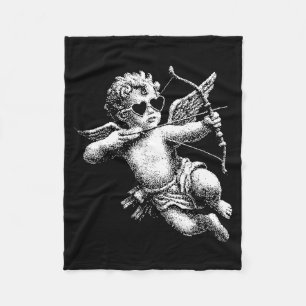 Cherub Angel Cud Vintage Aesthetic Valentines Day Fleece Blanket