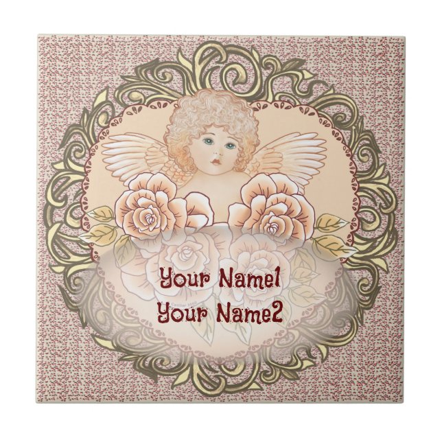 Cherub Angel Heart  Tile (Front)
