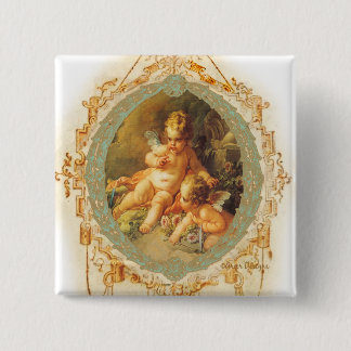 Cherub Angel Vintage French Design 15 Cm Square Badge