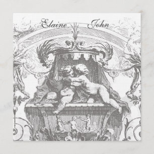Cherub Angels French Architecture  Invitation