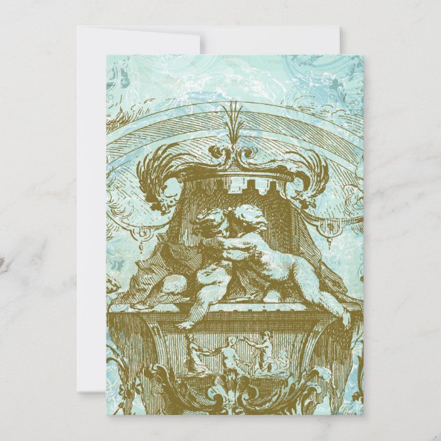 Cherub Angels Vintage Style Invitation (Front)
