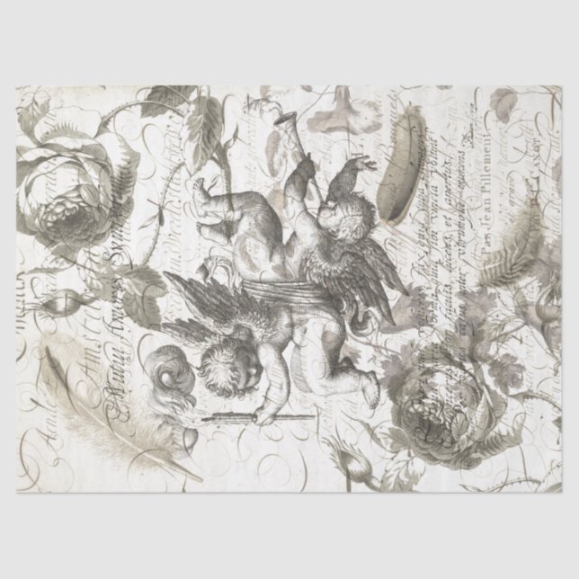 Cherub Collage Tissue Paper (Front)