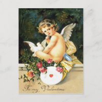 Cherub Cupid Dove Rose Heart