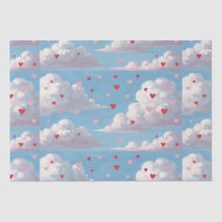Cherub & cupids love aftermath. Hearts in the sky Tissue Paper