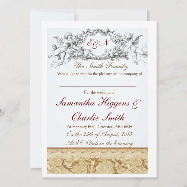 Cherub Evening Invitation (Back)