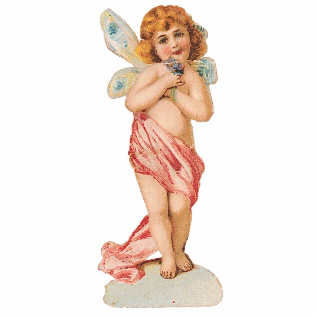 CHERUB FAIRY ORNAMENT PHOTO SCULPTURE DECORATION (Front)