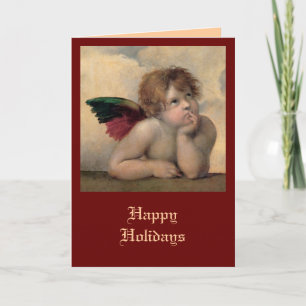 Cherub from Sistine Madonna by Raphael Holiday Card
