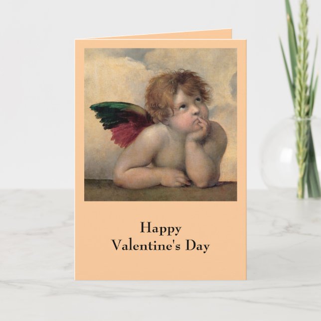 Cherub from Sistine Madonna, Raphael 1514 Holiday Card (Front)