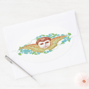 Cherub from St. Bartholomew the Apostle (JMAS 03) Oval Sticker