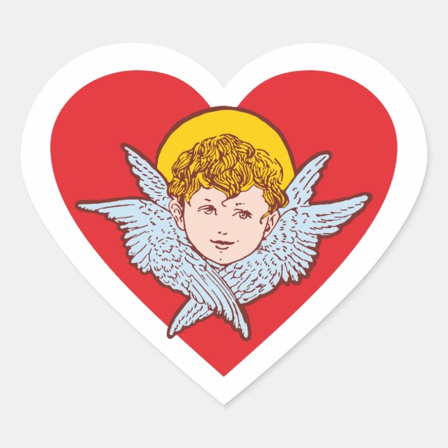 Cherub Hearheart Heart Sticker (Front)