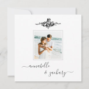 *~* Cherub Rings QR PHOTO AR6 RSVP Wedding Invitation
