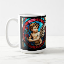 Cherub Stained Glass Mug: Love is Patient Kind