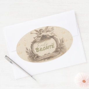 Cherub Vintage Line Art Author Signature Sticker