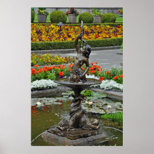 Cherub water fountain poster