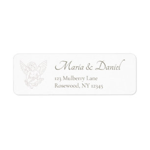 Cherub Wedding Invitation Return Address Label