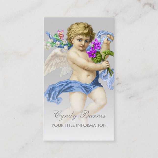 Cherub with Blue Sash on Any Colour Business Card (Front)