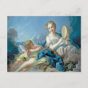 Cherub with flowers postcard