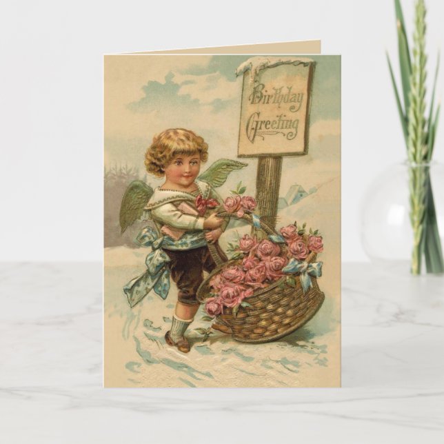 Cherub with Roses Card (Front)