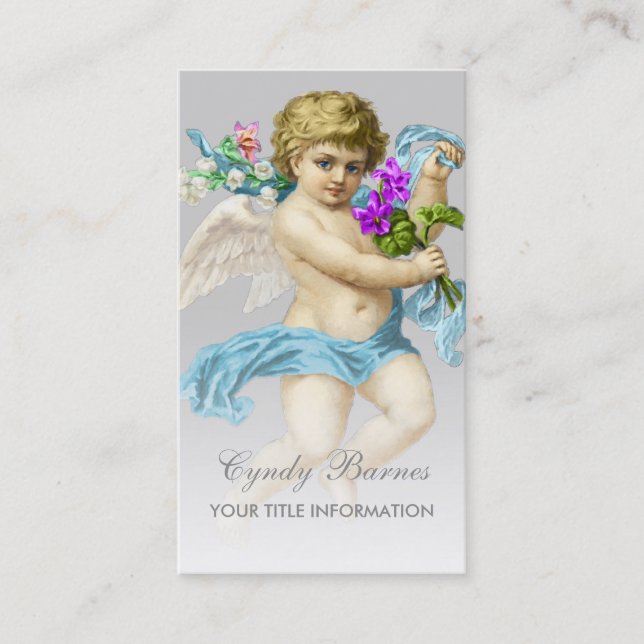 Cherub with Turquoise Sash Any Colour Business Car Business Card (Front)