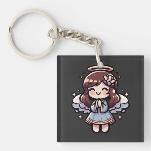 Cherubic Anime Angel - angelic, kawaii,  Key Ring