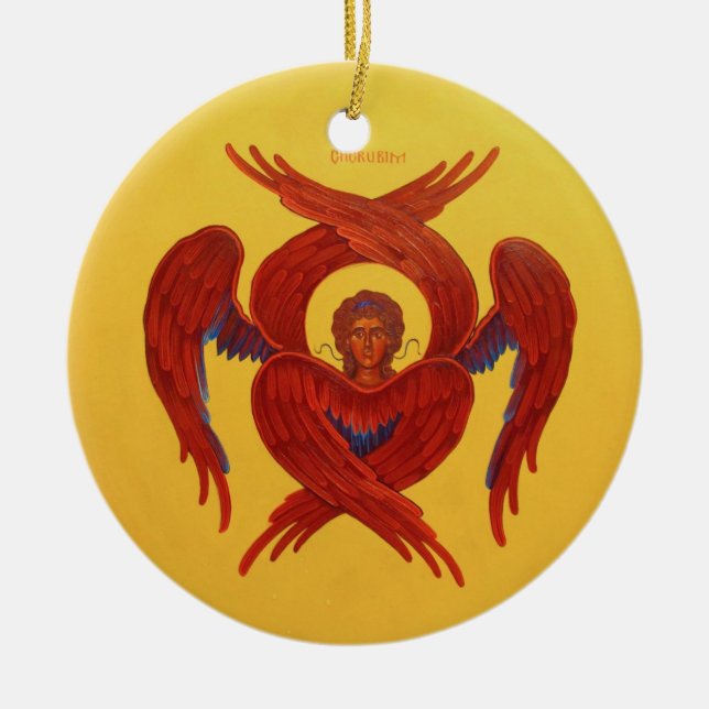 Cherubim and Seraphim Orthodox Icon Ornament (Front)