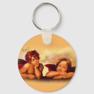 Cherubs, Angels, After Raphael: Original Artwork Key Ring