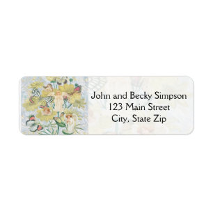 Cherubs, Butterflies and Flowers in Yellow