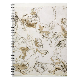 Cherubs, early 18th century (pen and ink and wash notebook