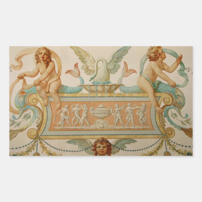 Cherubs from The Golden Age Rectangular Sticker (Front)